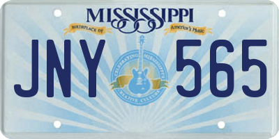 MS license plate JNY565