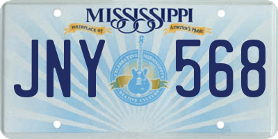 MS license plate JNY568