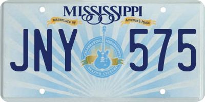 MS license plate JNY575