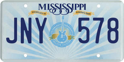 MS license plate JNY578
