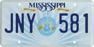 MS license plate JNY581