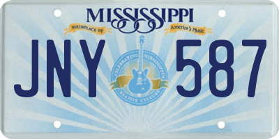 MS license plate JNY587