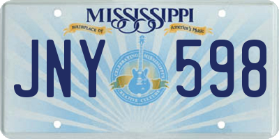 MS license plate JNY598