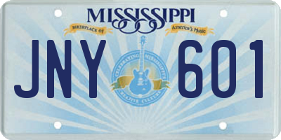 MS license plate JNY601