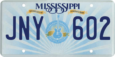 MS license plate JNY602