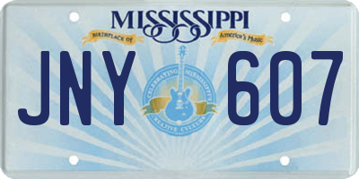 MS license plate JNY607