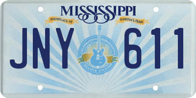 MS license plate JNY611