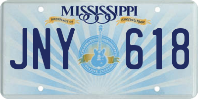 MS license plate JNY618