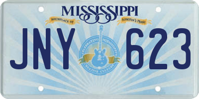 MS license plate JNY623