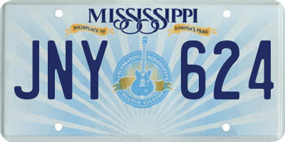 MS license plate JNY624