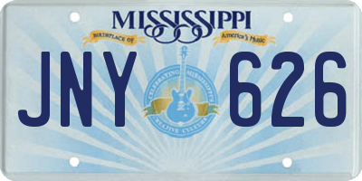 MS license plate JNY626
