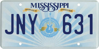 MS license plate JNY631