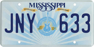 MS license plate JNY633