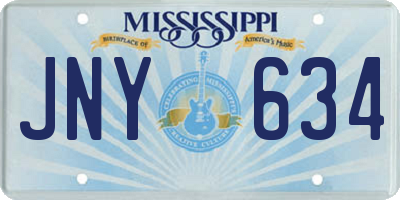 MS license plate JNY634