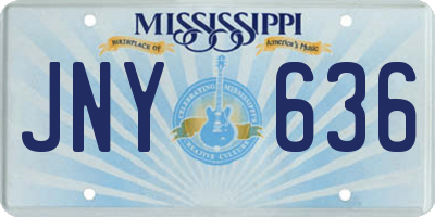 MS license plate JNY636