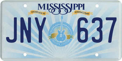 MS license plate JNY637
