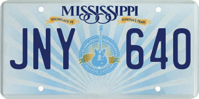 MS license plate JNY640