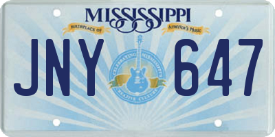 MS license plate JNY647