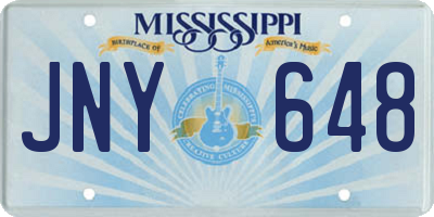 MS license plate JNY648