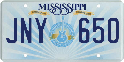 MS license plate JNY650