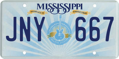 MS license plate JNY667