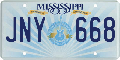 MS license plate JNY668