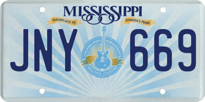 MS license plate JNY669