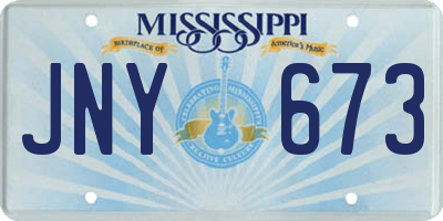 MS license plate JNY673
