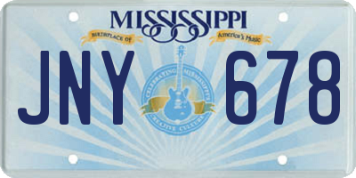 MS license plate JNY678
