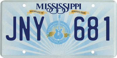 MS license plate JNY681