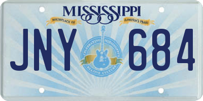 MS license plate JNY684