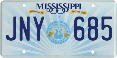 MS license plate JNY685
