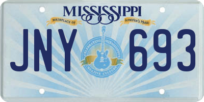 MS license plate JNY693