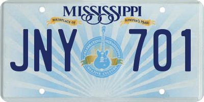MS license plate JNY701