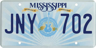 MS license plate JNY702
