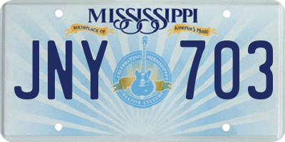 MS license plate JNY703