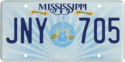 MS license plate JNY705