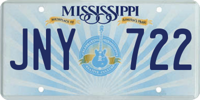 MS license plate JNY722
