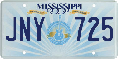 MS license plate JNY725