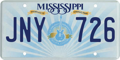 MS license plate JNY726