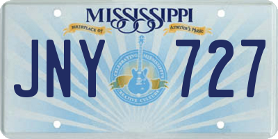 MS license plate JNY727