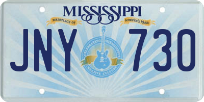 MS license plate JNY730