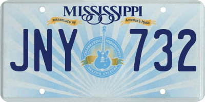 MS license plate JNY732