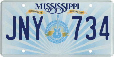 MS license plate JNY734