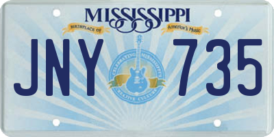 MS license plate JNY735