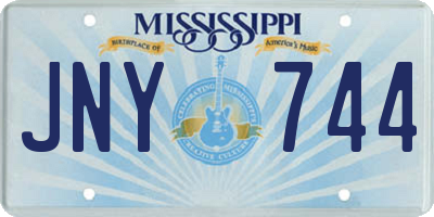 MS license plate JNY744