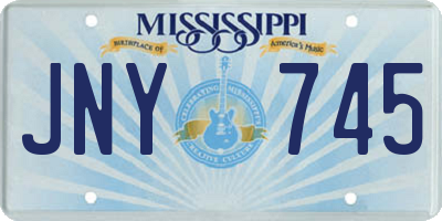MS license plate JNY745