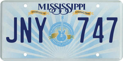 MS license plate JNY747