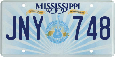 MS license plate JNY748