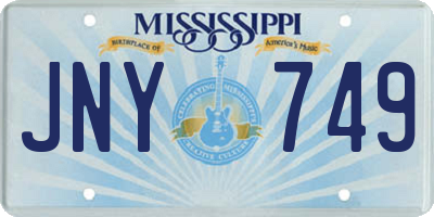 MS license plate JNY749